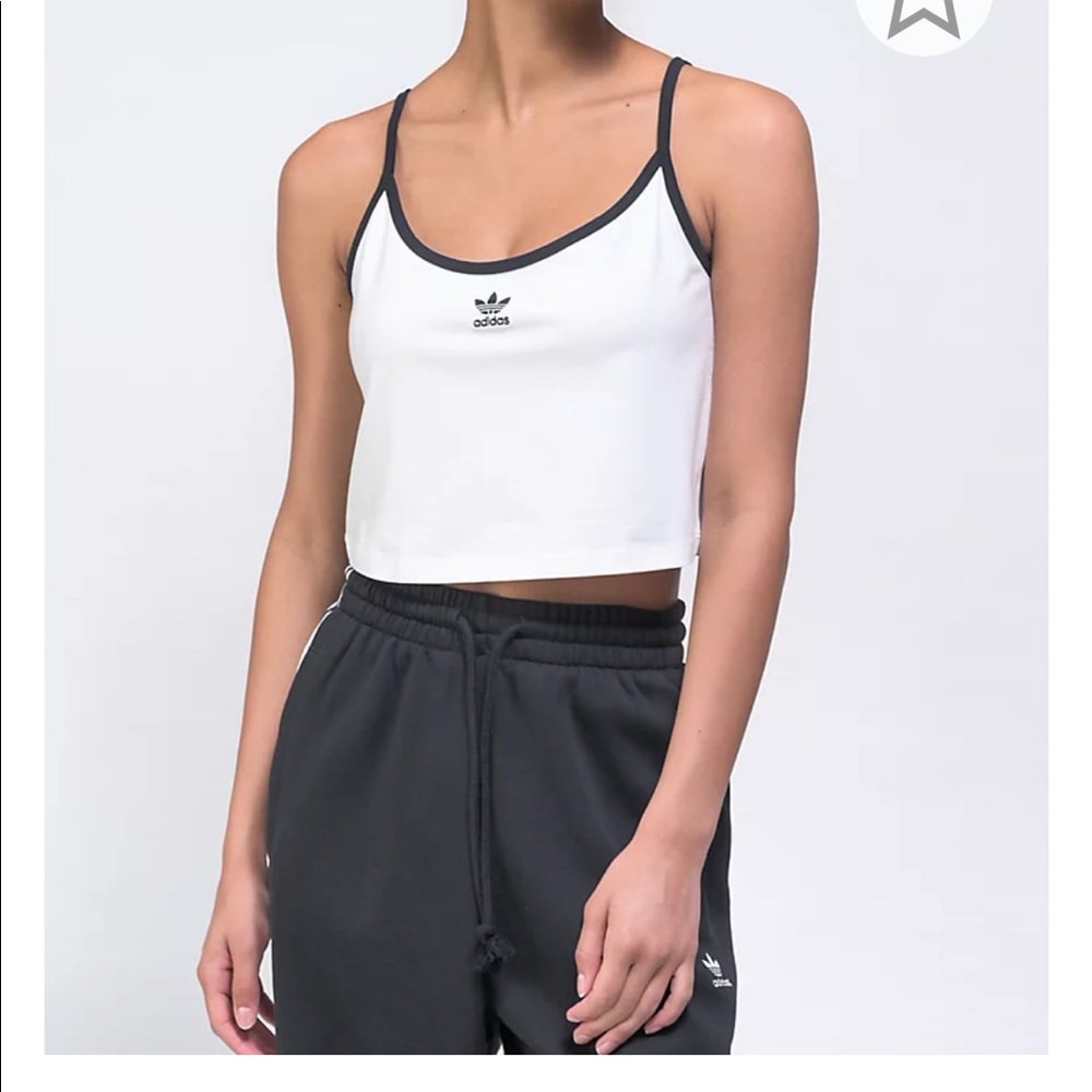 NWOT Adidas Women’s White & Black Cropped Tank Top